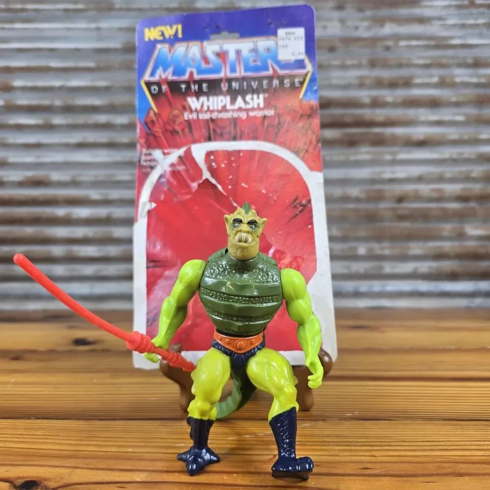Vtg WHIPLASH Masters of the Universe Action Figure w/Orig Card 1983 Complete